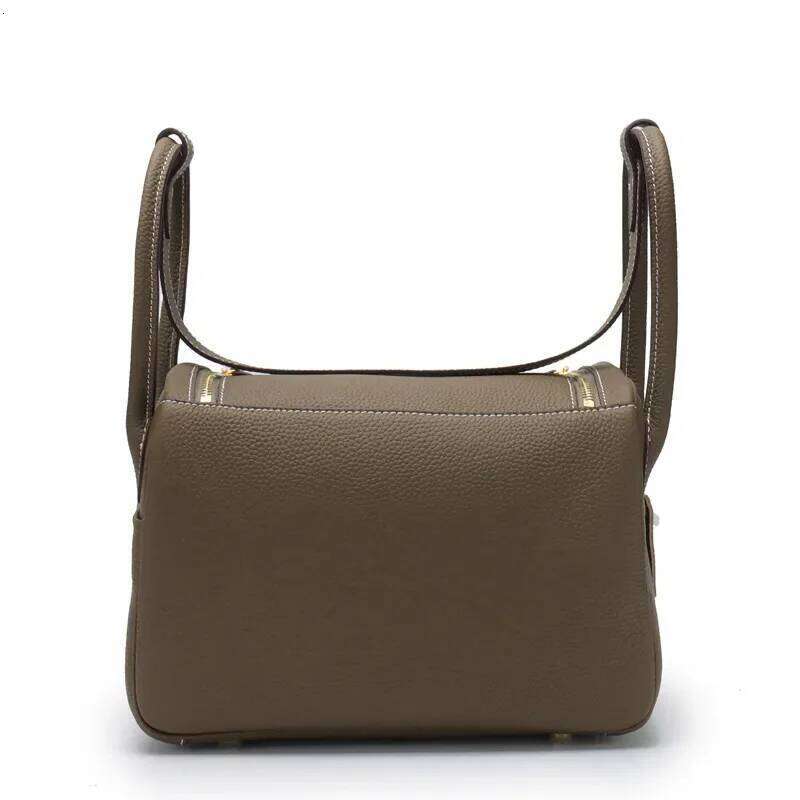 New Style Top Layer Cowhide Litchi Pattern Lindy Doctor Single Shoulder Pillow Bag Gold Buckle Luxury Leather Handbag