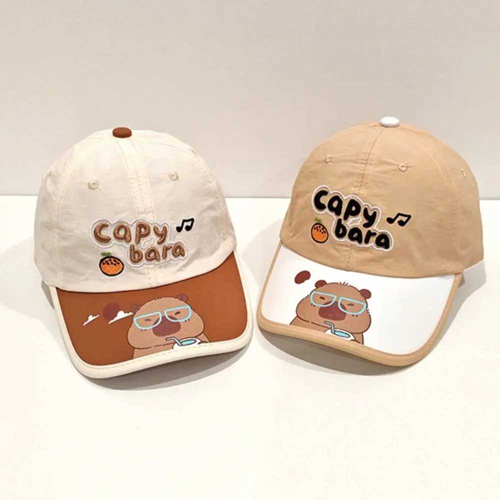 Sweet Kawaii Capybara Baseball Hat Cartoon Sunshade Summer Sunhat Fishmen Hat AntiUV Childrens Peaked Cap Boysgirls251028