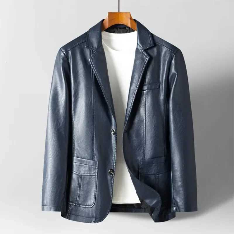 Spring and Autumn Highend Mens Fashionable Leather Jacket Waterproof and Windproof Mens Suit Leather JacketT251029