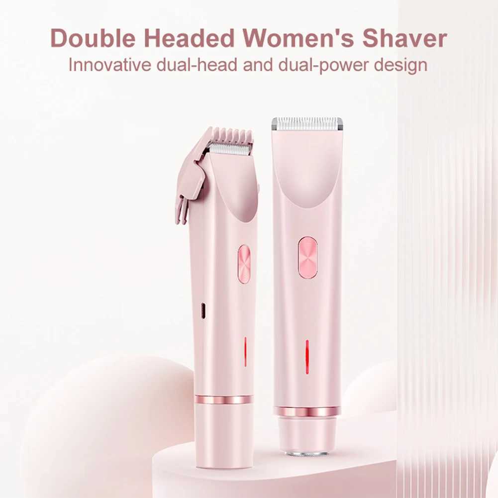 Electric Razor Woman Shaver Dual Head Electric Hair Clipper Women Mustache Epilator Leg Bikini Body Hair Trimmer for Pubic Legs J251117