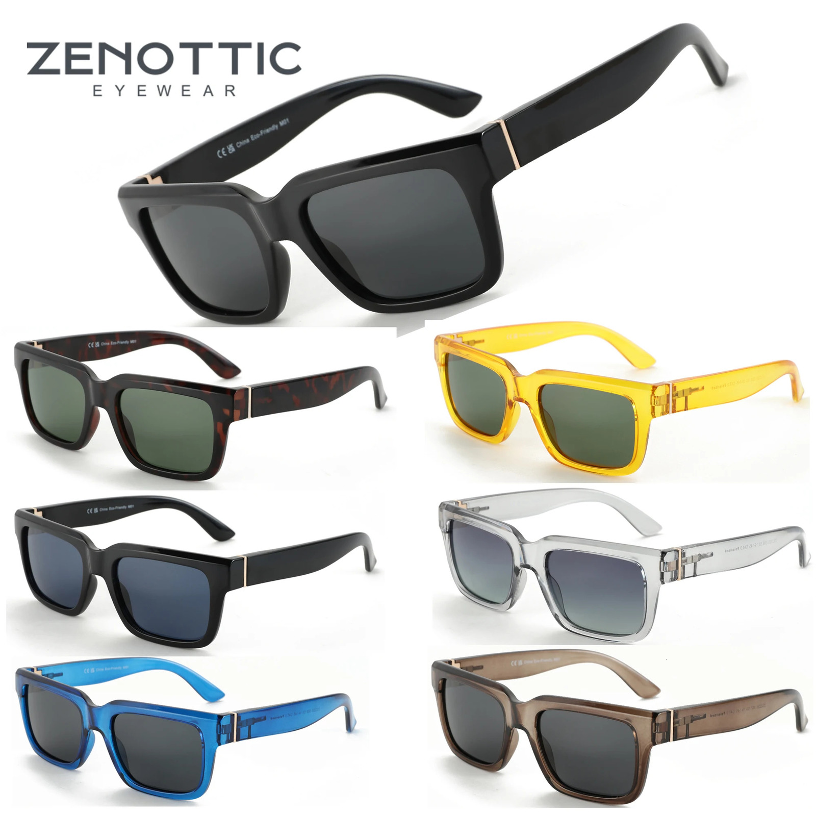ZENOTTIC Fashion Square Polarized Sunglasses Women Men UV400 Protection Shade Rectangle Sun Glasses 251013