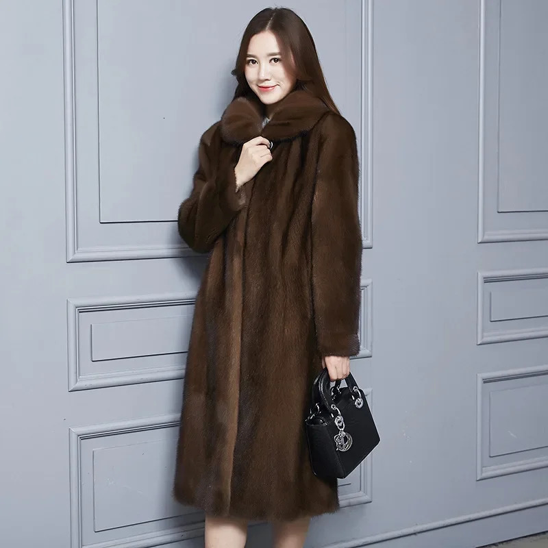 Women Faux Fur Jackets Solid Single Breasted Outerwear Autumn Winter Long Jacket Spliced Coats Loose Fit Pockets Casual 251028