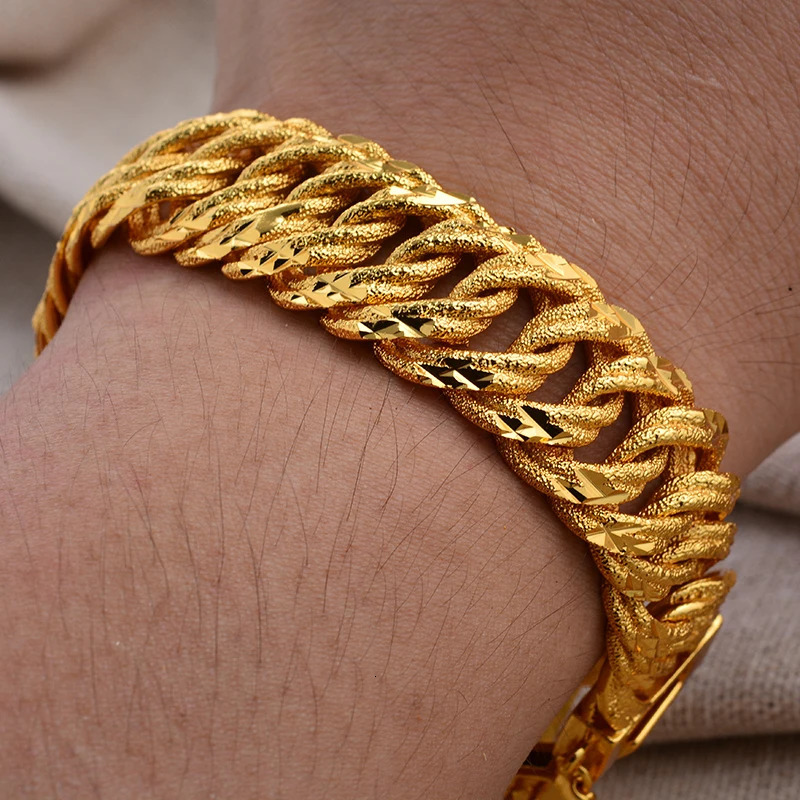 African Nigerian Wedding Gold Color Bangles For Women Girls Ethiopian Wedding Bracelets Gifts 251028