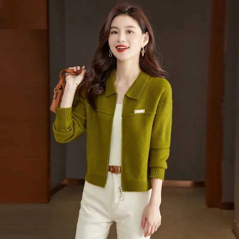 Spring Autumn Cardigan Sweater Jacket Women 2025 New Fashion Loose Zipper Knitted Sweater Coat Female Casual Outerwear Lady TopsT251028