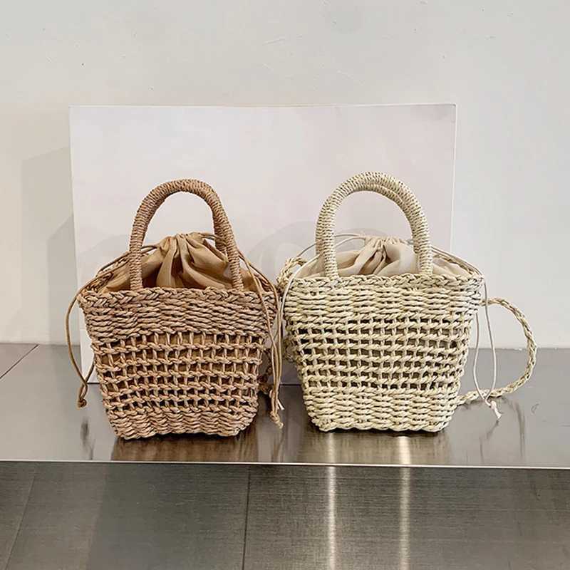 Casual Rattan Wen Handbags Wicker Woven Hollow Shoder Bags Summer Beach Basket Str Bag Bali Big Purses Large Capacity Tote D251029