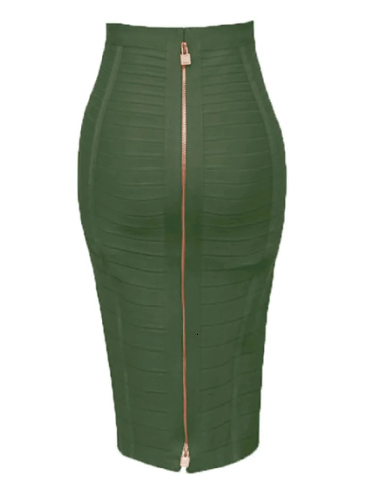 16 Colors Sexy Solid Zipper Orange Blue Black Red Bandage Skirt Women Elastic Bodycon Summer XL XXL Pencil Skirts 58cm 251028