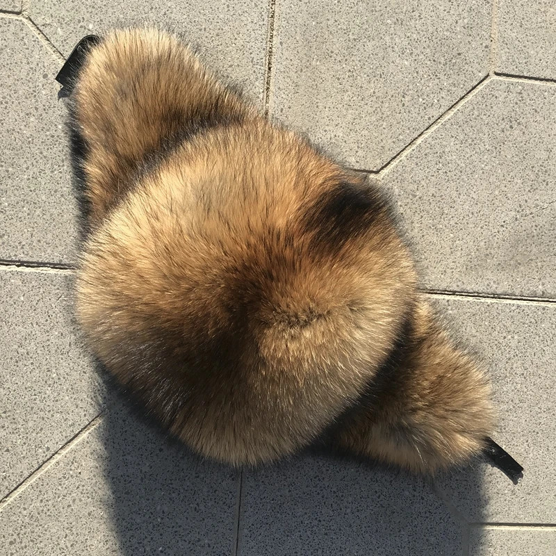 2025 Cap 100 Raccoon Dog Full Fur Fox Fur Hat Mens Fur Ear Protection Winter Thickened and Warm Russian Hat Mens Trend i251029