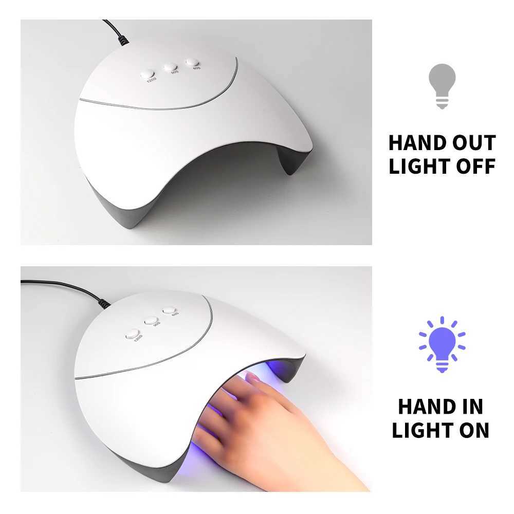 12 LEDS UVLED Nail Dryer Lamp Have 3 Timer Modes Quick Drying Nails Fordrying for Manicure Salon Acrylic Gel Salon Dryer Tools J251115