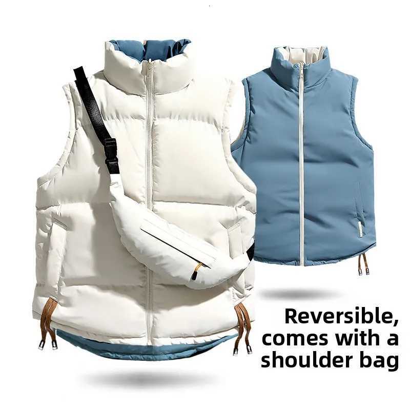 Mens and Womens Vest Backpacks Reversible VestsWarm and Fashionable Trendy VestsStudent VestsOutdoor Down and Cotton Vests W251029