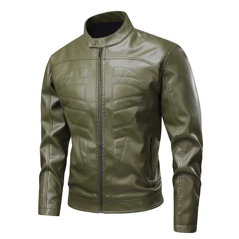Mens Jackets Spring Autumn Retro PU Leather Jacket New Fashion Design Outerwear European Style Motorcycle Leather CoatT251029