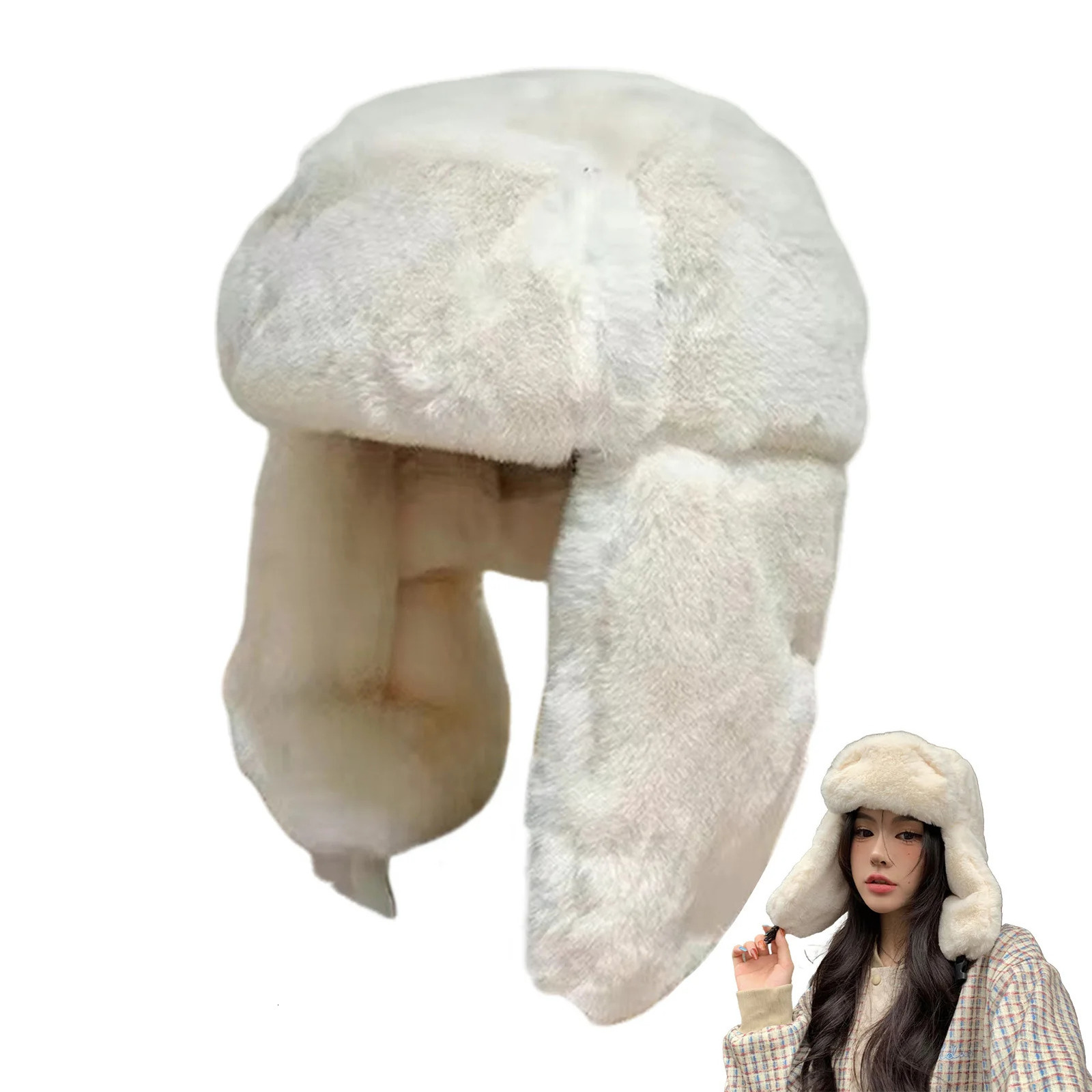 Soft Plush Winter Riding Hat Outdoor Cycling Warm and Cold Plush Hat for Outdoor Fishing Trip Shopping 251029