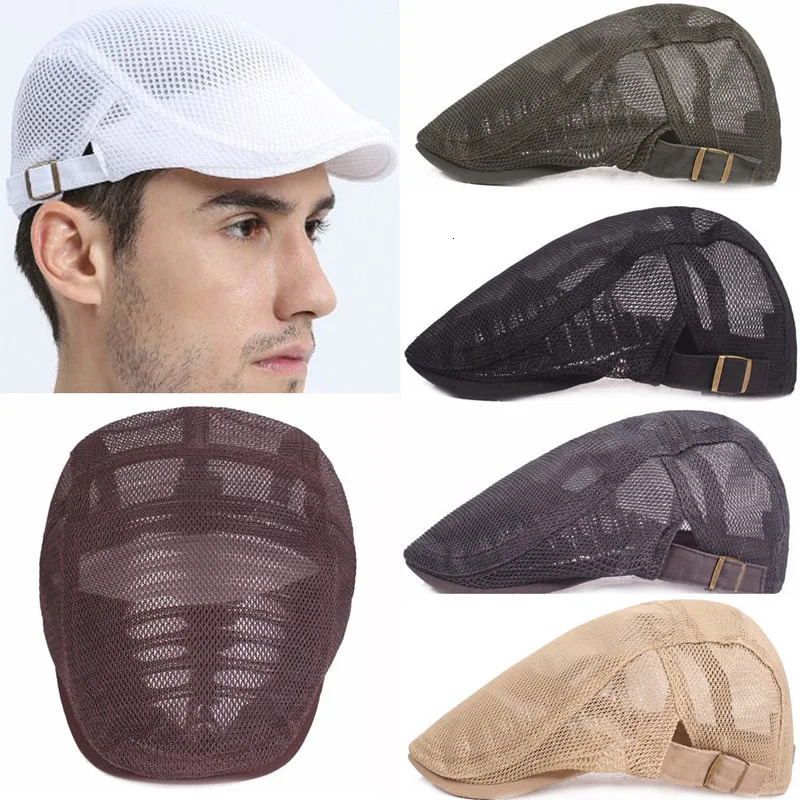 Mesh hat for men and women mesh duckbill spring summer breathable sunshade Literary youth beret 251013