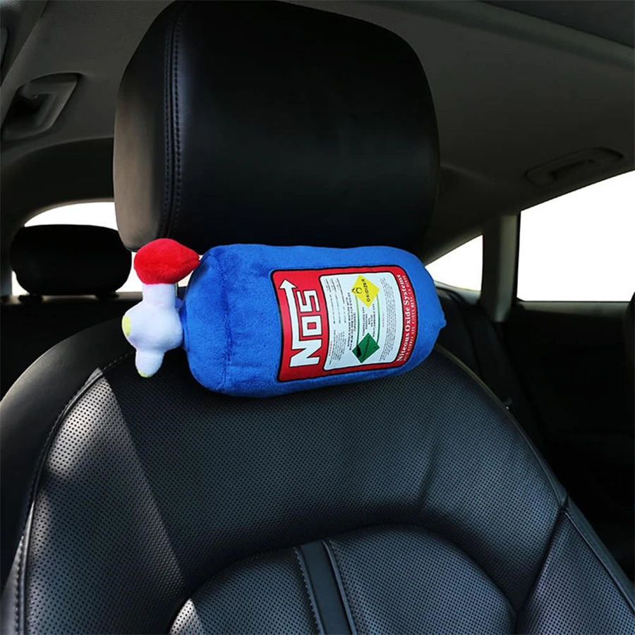 Car Neck Pillow Car Headrest for Driver Front Passenger Seat NOS Bottle Pillow Car Decor Headrest Cushion Plush Pillow 2025 251029