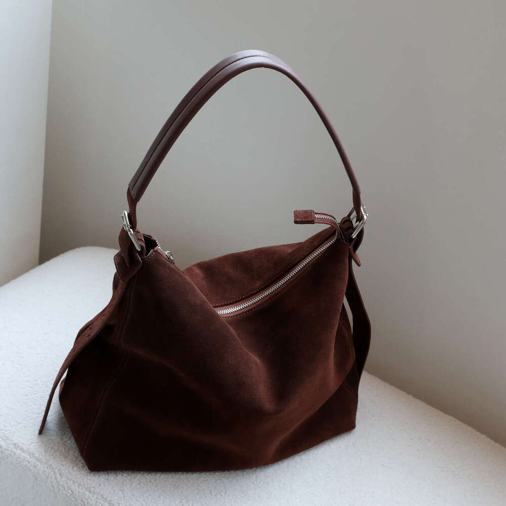 Luxury bag Frosted Cowhide Tote for Women Large Capacity Crossbody Fashionable Simple High End Feel Underarm Single Shoulder Bag