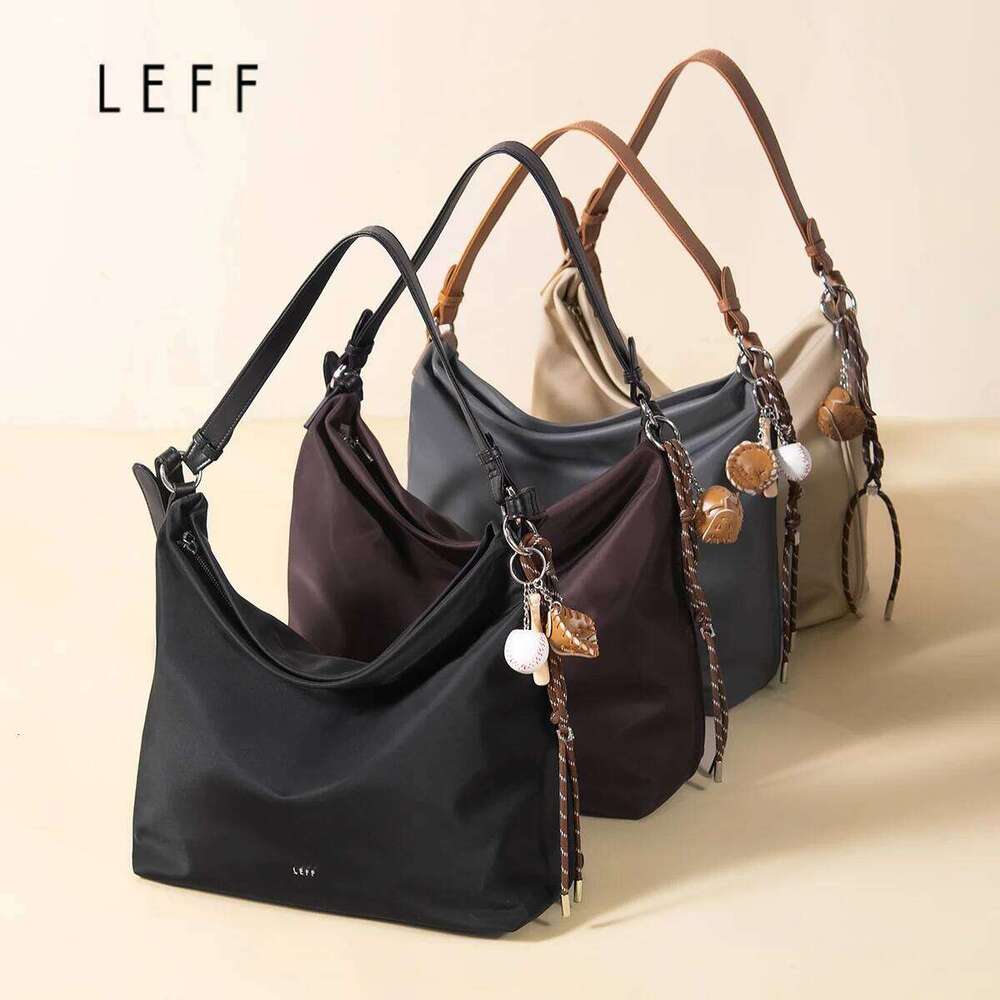 LEFF New Women's Large Capacity Tote Nylon Waterproof Travel Commuting Shoulder Bag High Quality Trendy Outdoor Bags 251029