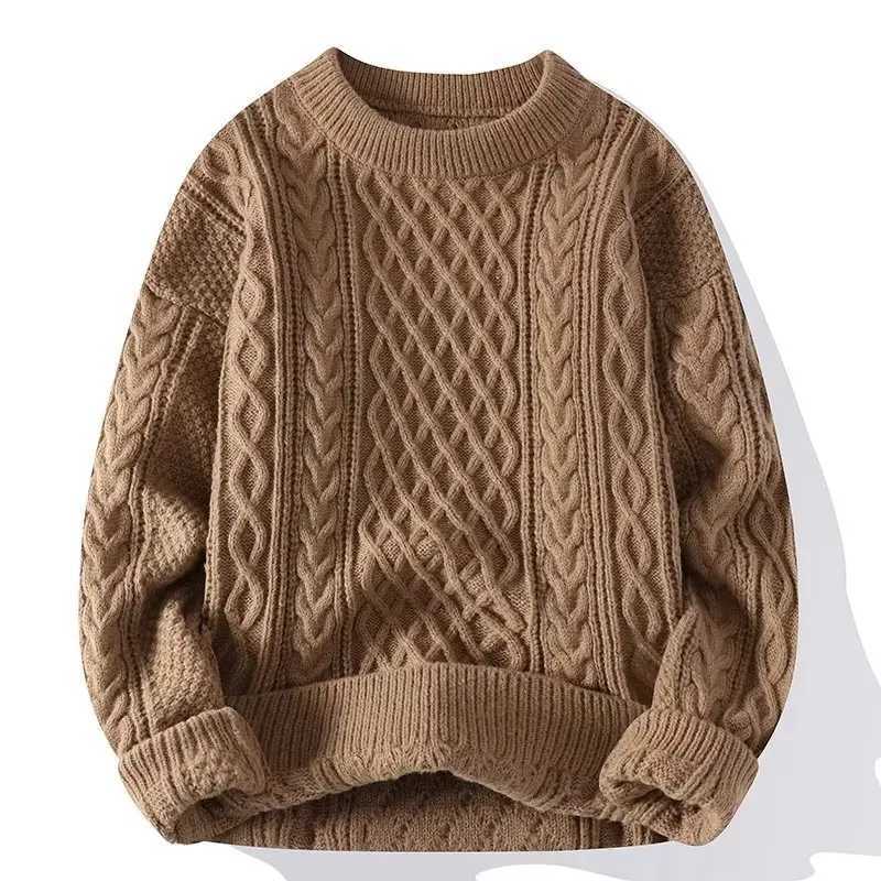 Autumn Winter Men Sweater Vintage O Neck Solid Color Mens Knitted Pullovers Loose Harajuku Mens Retro Knitting Pullover Sweaters J2510291