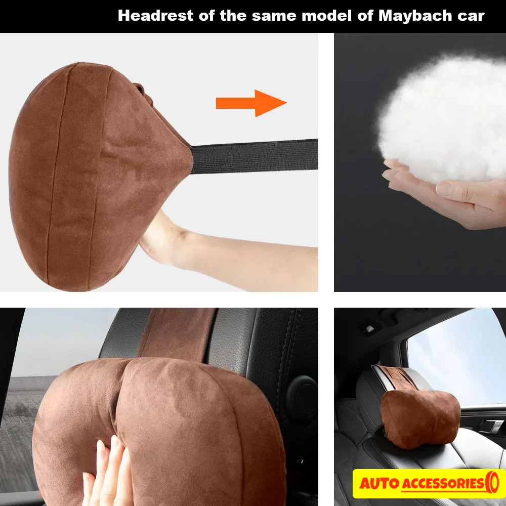 Car Headrest Neck Support Seat Maybach S Class Soft Universal Adjustable Car Pillow Neck Rest Cushion High Quality 251029