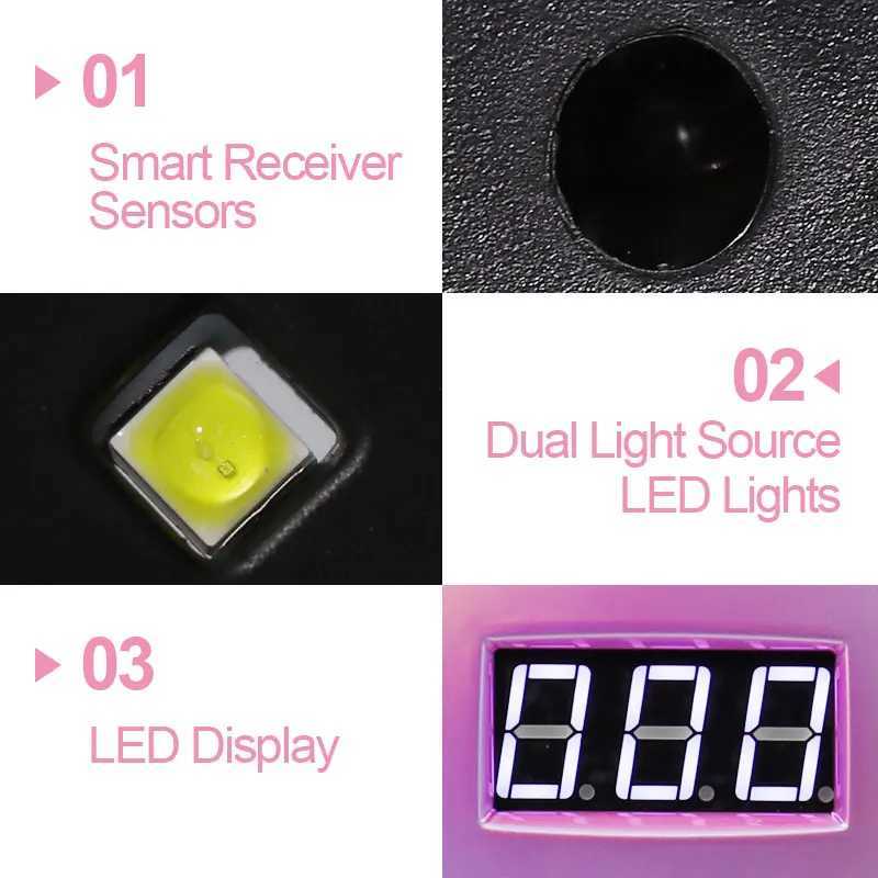 Nail Polish UVLED Lamp 4 Timer Modes LCD Display with 57 LEDS Nails Fordrying Dryer Manicure Salon Tools for Acrylic Gel Art J251115
