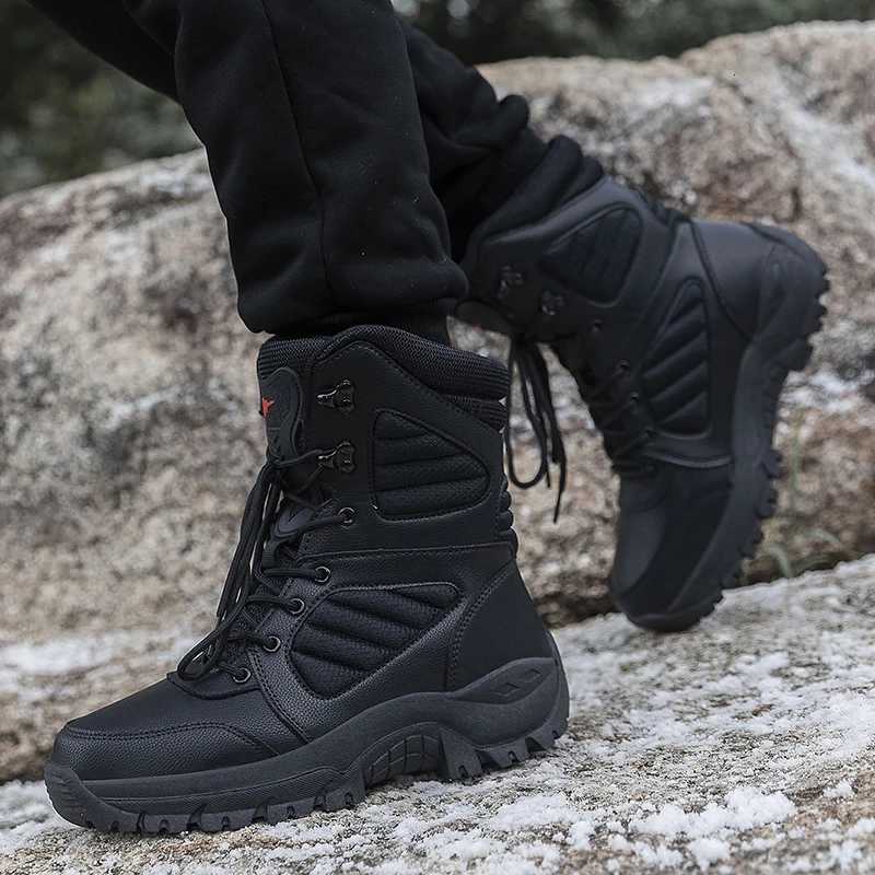 Mens Outdoor Tactical Boots Large Size HighTop Hiking Boots Wild Battle Boots Field Boots Mens Boots Mountain Climbing Boots Z251029