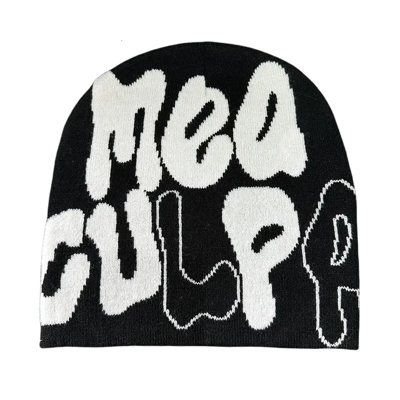 Mea Culpa Knitting Beanies Hat For Women Men Couple Y2K Whats In Fashion Bonnet Kpop Wool Skullies Hoods Lady Caps Gorro 251029