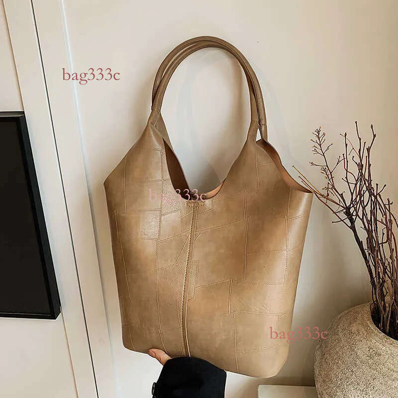 Lanjia- Fashionable Large Capacity Spliced Tote Women's New Korean Version Trendy Ins Versatile Commuting Single Shoulder Mother And Child Bag 24