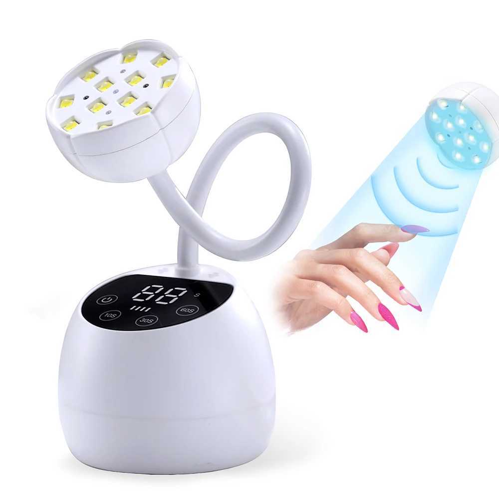 Cordless Nail Lamp LED UV Nail Dryer Rechargeable Auto Sensing Touch Control Fast Drying Nail Light 360 Bendable Table Lamp J251115