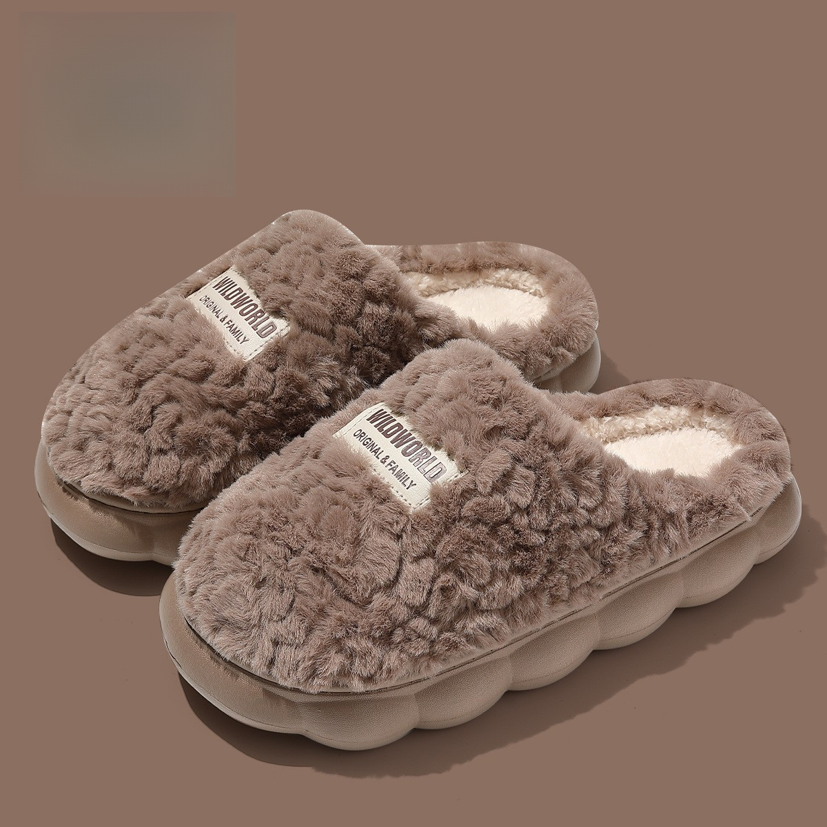 Designer cotton slippers for women, thick-soled for autumn and winter, home, indoor, warm and anti-slip, couple, men, wholesale of wool cotton slipper