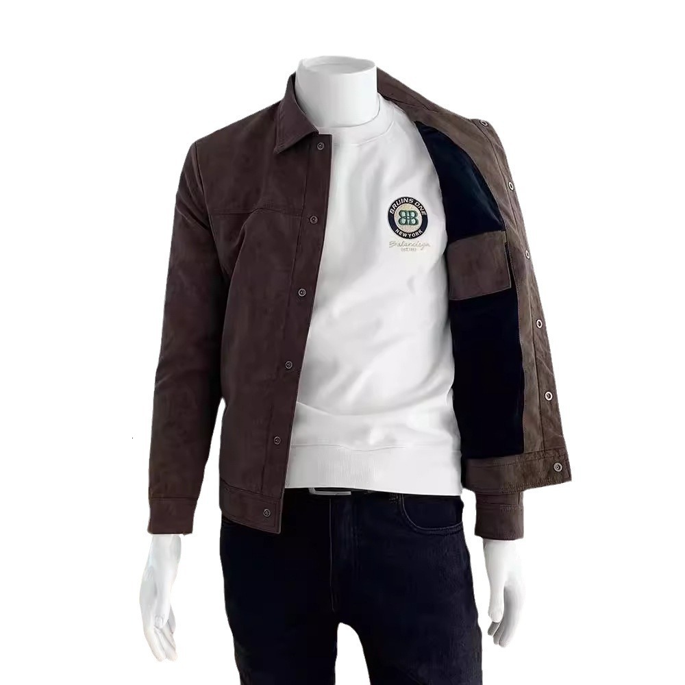 Suede Jacket For Designer Jacket Men New Spring And Autumn Trendy Turn-down Collar High-end Men's Casual Versatile Korean Style Top