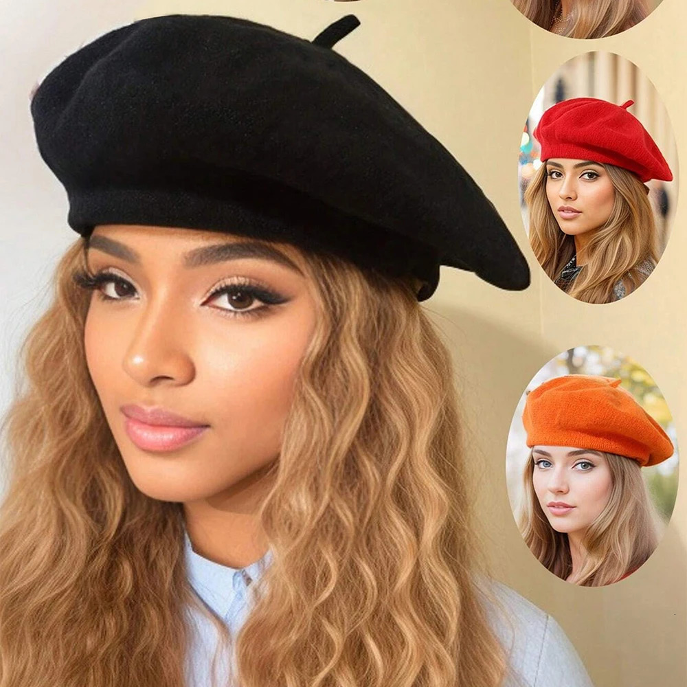 1pc Autumn And Winter Womens Knitted Warm Hat French Fashion Beret Versatile Temperament Painter Hat Suitable For Daily Use 251029