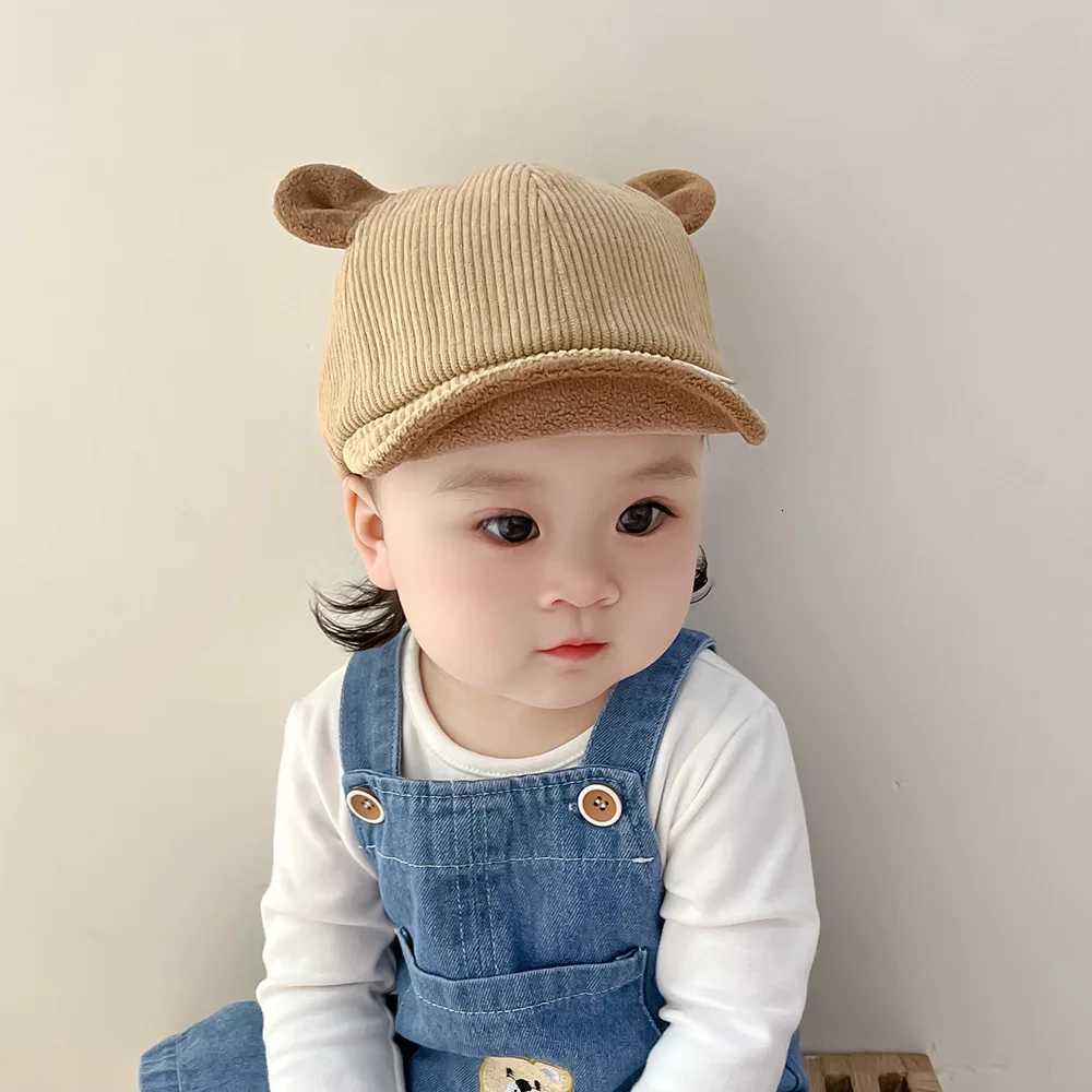 Corduroy Baby Peaked Hat Spring Autumn Toddler Duck Tongue Cap Solid Color Kids Soft Brim Baseball Caps Cute Boy Girl Sun Visors251028