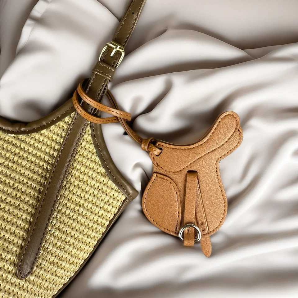Equestrian Saddle PU Leather bag charm Handmade Luxury Bag Charm Sturdy Stitched Design for Timeless StyleW251029