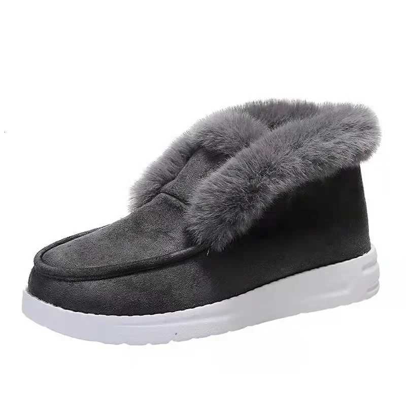 New Ladies Slip on Comfortable Ankle Boots Women Winter Warm Plush Fur Snow Boots Suede ShoesFemale Footwear Botas Femininas Z251029