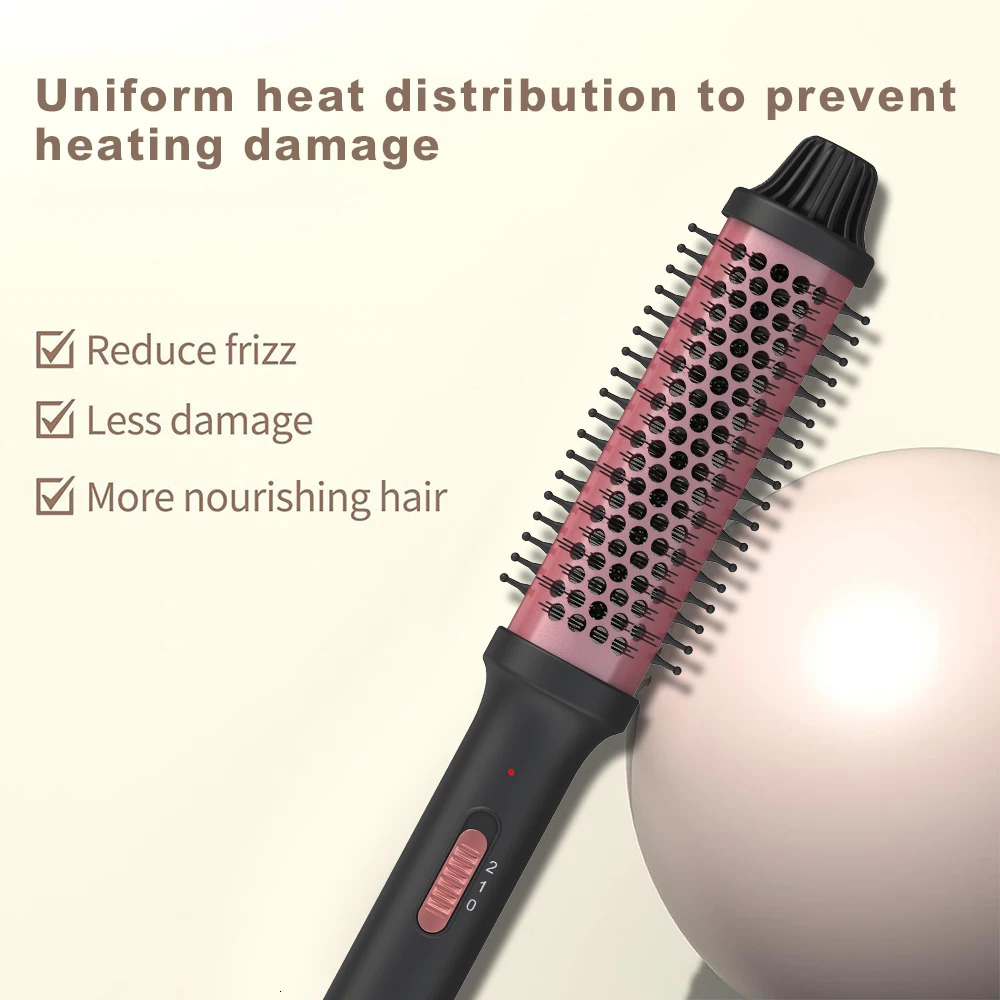 LISAPRO Curling lron Brush 2 in 1 Electric Hair Comb Negative lon Hair Dryer Styling Appliances Portable Professional Hair Strai 251029
