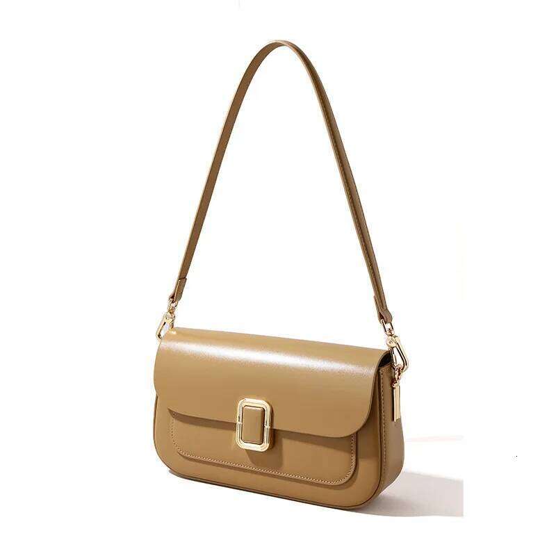 Cowhide Underarm New Niche Design French Vintage Crossbody Fashionable Ladies Single Shoulder Small Square Bag Suotong1029