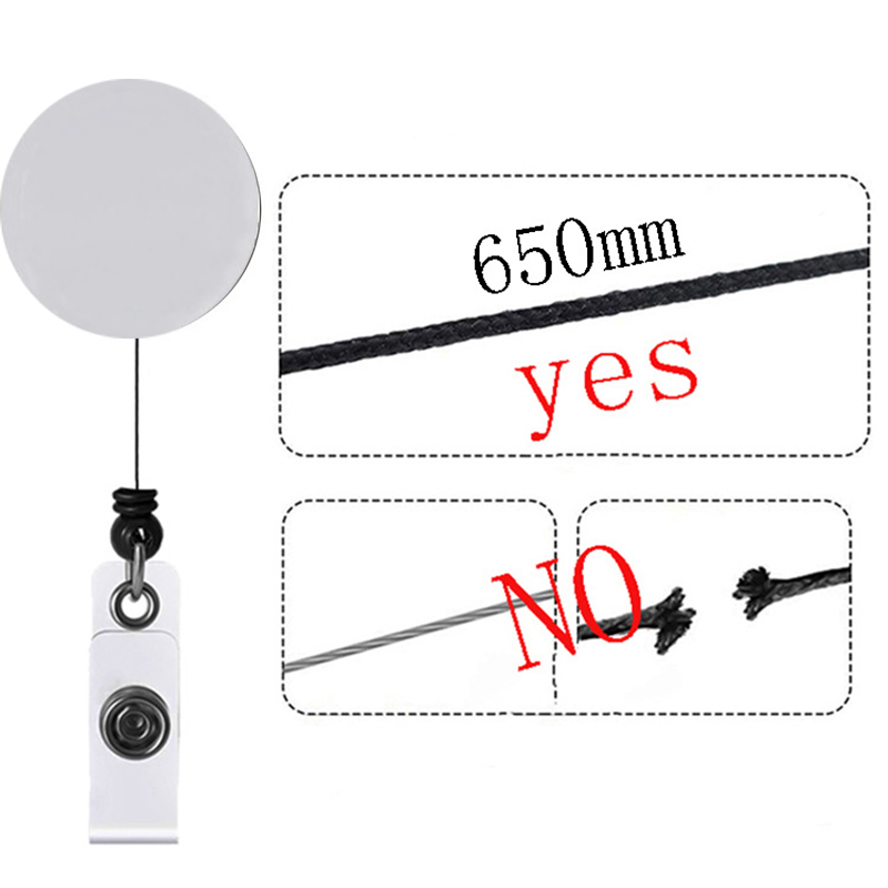 Blank Badge Keychain Retractable Pull Creativity ID Badges Holder With Clip Office Supplies Customized LOGO