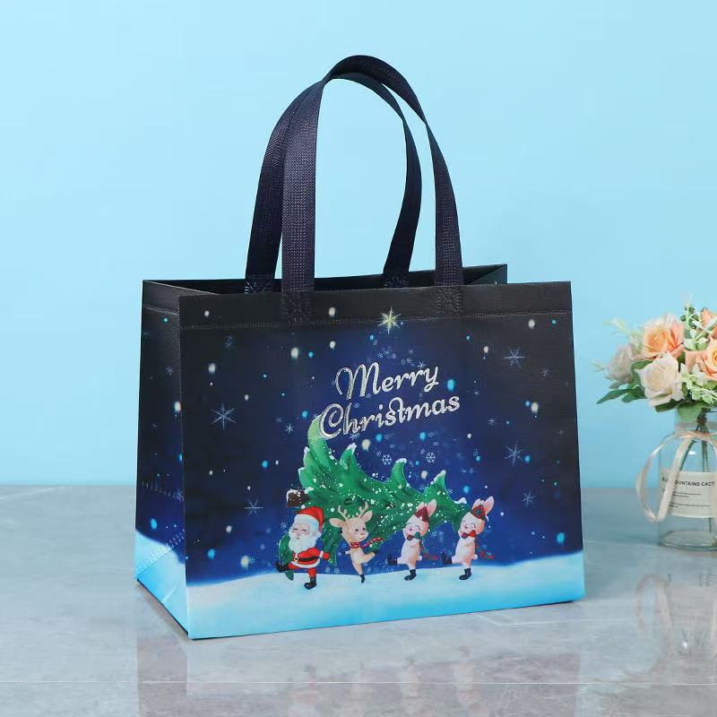 Custom Large Christmas Gift Bags with Handles Reusable Non-Woven Christmas Bags for Presents Wrapping Holiday Xmas Party Favors Supplies Christmas por
