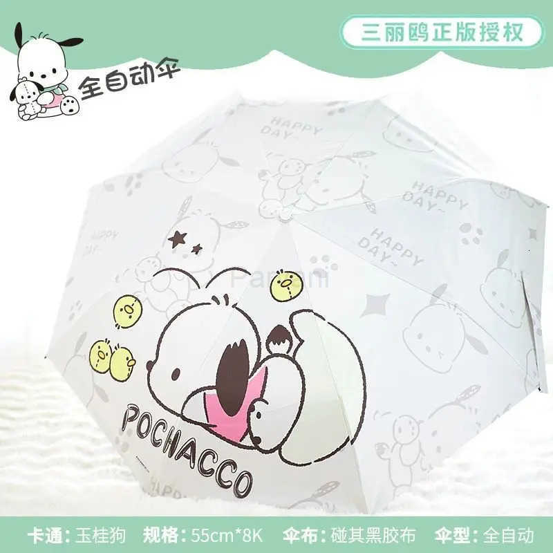 Sanrio Kawaii Sanrio Hello Kitty Umbrella Automatic Folding Umbrella Ins Good Looks Girl Sun Umbrella Sun Protection Sunshade Portable L251029