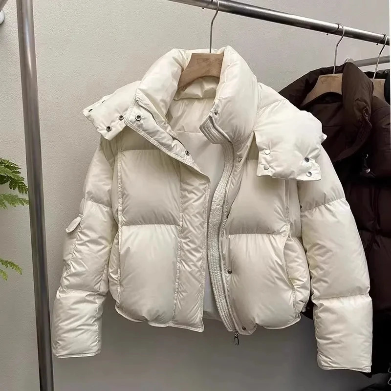 Womens Down Cotton Jacket Winter Loose Hooded Female Coat Korean Version Short Ladies Padded Outerwear 251029