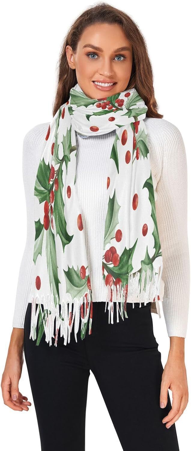 Custom Christmas Womens Scarf Pashmina Shawl Wraps Large Winter Long Warm Scarfs for Women