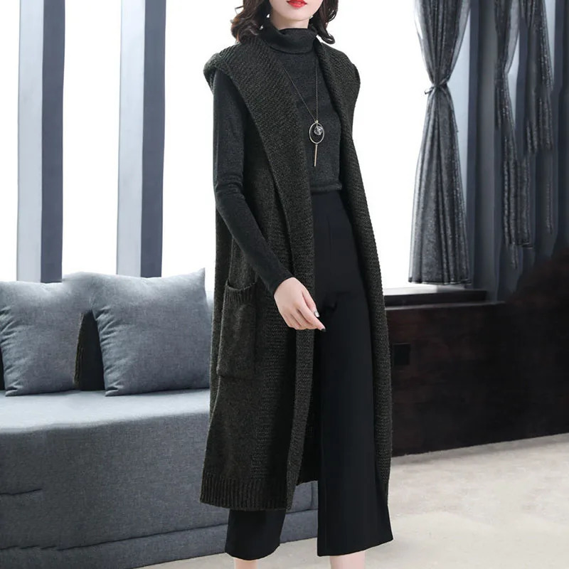 Autumn Winter Mid Mother Vest Jacket Women Fashion Long Sleeveless Waistcoat Coats Female Casual Outerwear Ladies Tops 251027