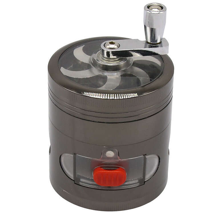 63MM 4-Layer Zinc Alloy Hand-Crank Grinder with Drawer, New Style Smoking Grinder
