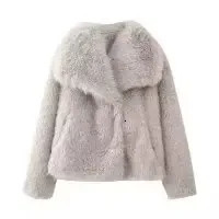 Womens Artificial Fur Coat Winter Style Collar Stand up Windproof Effect CrossBorder Fashion Outerwear 4360240 251028