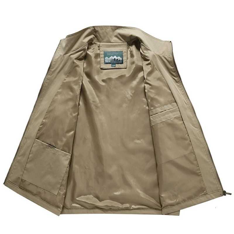 Mens Workwear Vest Autumn Outdoor Fishing Vests Multi Pocket Industrial Style Workwear Vest Loose and Simple Casual Trend Vest W251029