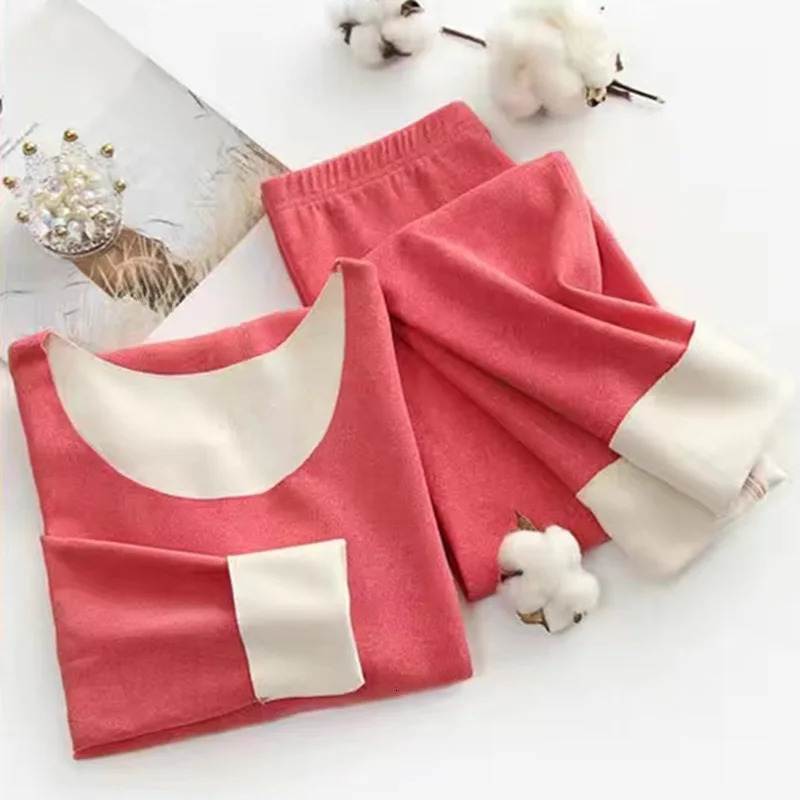 1Set Winter Women Thermal Underwear Lady Long Sleeve Bottoming Tops Set Seamless Warm Lingerie Female Doublesided Sleepwear Set 251029