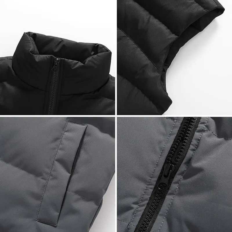 Unisex Hiking Vest Winter Thickened Stand Collar Windproof Camping Vest Couple Warm Patchwork Outdoor Fishing Sleeveless Coats W251029