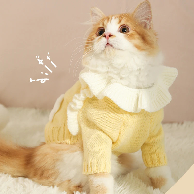 HOOPET Dogs Sweater for Small Dog Winter Warm Cats Princess Dress Knitted Clothing Puppy Kitten Chihuahua Yorkie Pet Supplies 251029