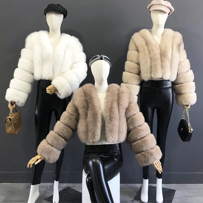 2025 Style Women Fur Coat Real Fox Fur Jacket Natural Fox Fur Short Style Clothing Full Length Sleeve Female Coat 251029