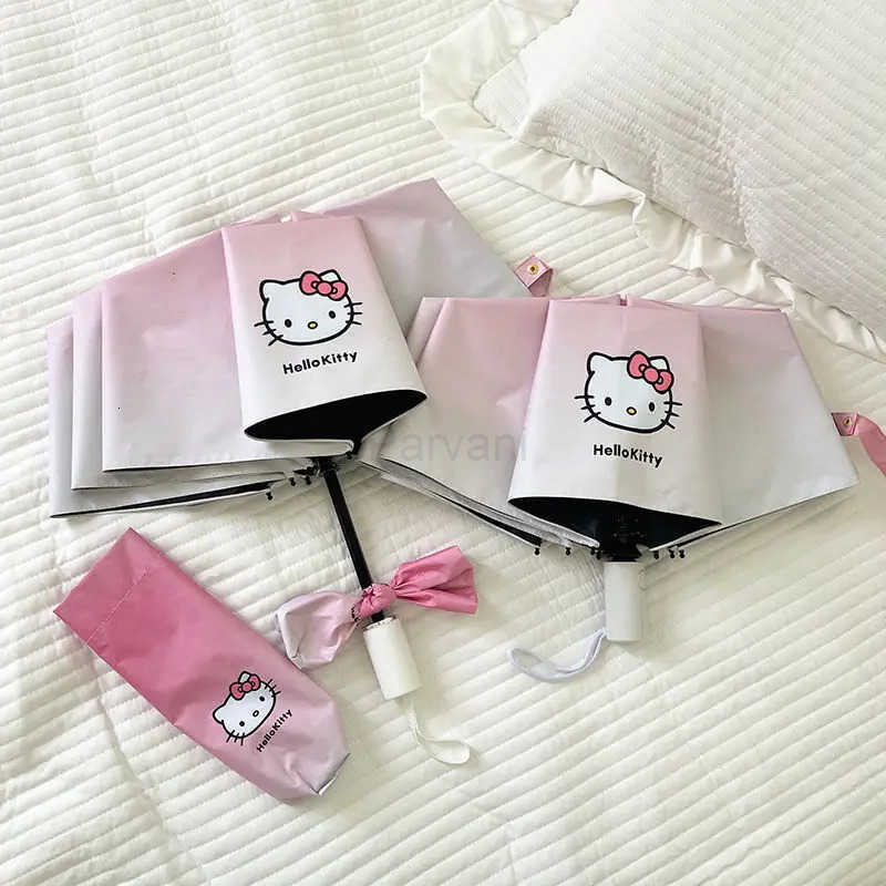 Sanrio Hello Kitty Umbrella Sanrio Rain or Shine Sun Protection Folding Umbrella Travel Protection Sunburn Protection Portable Umbrella L251029