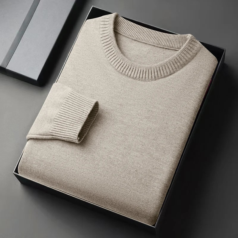 Mens CrewNeck Pullover Sweater Long Sleeve Knitted Sweaters Vintage Lightweight Sweatshirts Soild Color Casual Jacket Coats 251029