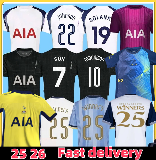 24 25 26 SON Tottenhames Soccer Jerseys 2024 2025 Football shirt ROMERO PEDRO PORRO MADDISON Men KIDS kit